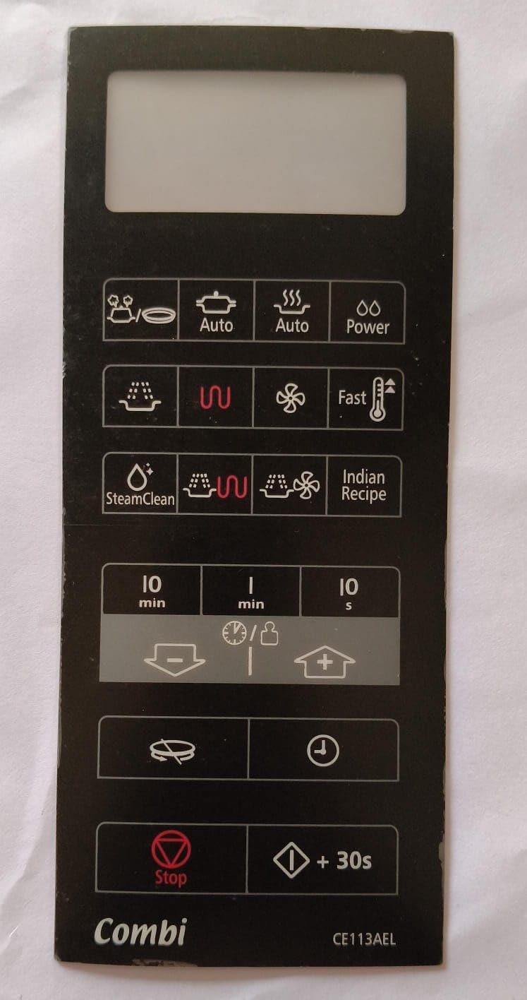 BUY SPARES Membrane Touchpad, Black, Compatible with Samsung CE113AEL Combi Microwave Oven BS1185
