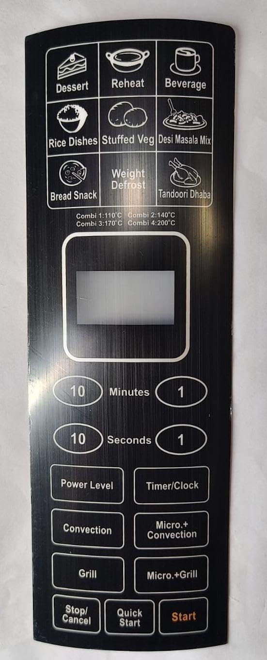 Buy Spares Microwave Oven Touch Pad, Black, Compatible with Samsung 25BC3, 25BC4 BS1020