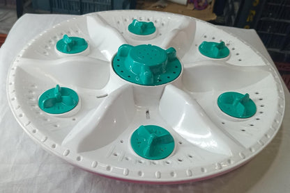 BUY SPARES Videocon Compatible Washing Machine Pulsator, 35.5 cm Diameter, White and Green, 6 Petal Flower Design, Replacement Impeller BS1243