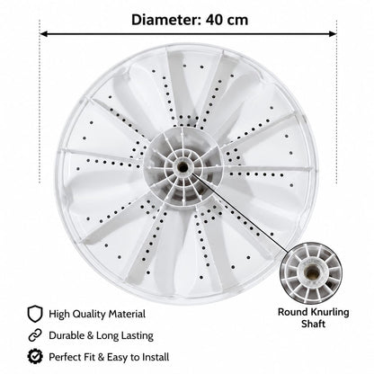 BUY SPARES Washing Machine Pulsator Compatible with Panasonic Lloyd 10 Kg Washing Machine, White, 40 cm Diameter, Round Knurling Shaft BS1269