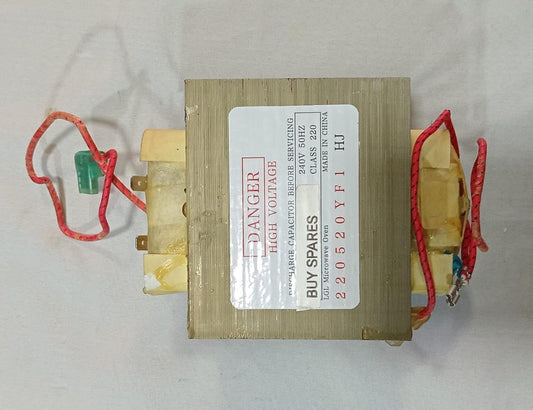 BUY SPARES Microwave Oven High Voltage Transformer, 240V 50Hz, Class 220, Compatible with All Brands, Model 220520YF1 HJ BS1417