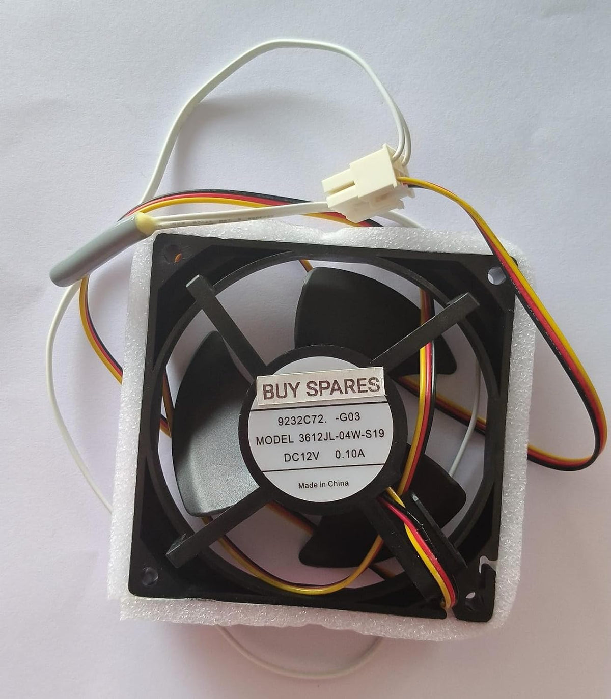 BUY SPARES Refrigerator DC Fan Motor compatible with Samsung, 9x9 cm, 4 Jack, 3 Wire, Black BS1260