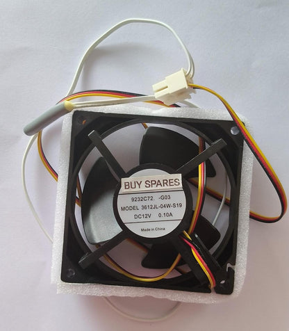 BUY SPARES Refrigerator DC Fan Motor compatible with Samsung, 9x9 cm, 4 Jack, 3 Wire, Black BS1260