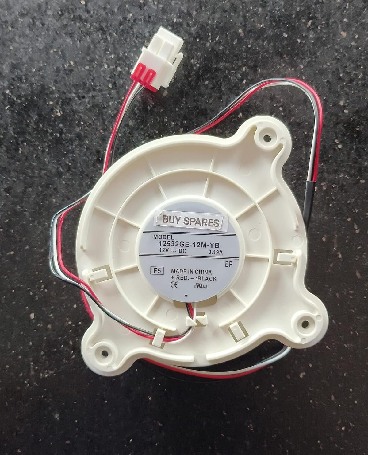 BUY SPARES Refrigerator DC Fan Motor compatible with Samsung, Radial, 12V, 0.19A, 3 Wire, 4 Jack Connector BS1125