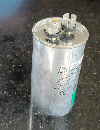 BUY SPARES CBB65 AC Motor Run Capacitor, 40 µF, 450VAC, 50/60Hz, No PCB Protected BS1246