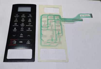 BUY SPARES Microwave Touch Pad Compatible with Samsung MS23J5133AG, Control Panel Membrane Switch, Black BS1093