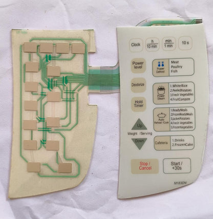 BUY SPARES Membrane Keypad Control Panel, White, Compatible with Samsung M183DN Microwave Oven BS1428