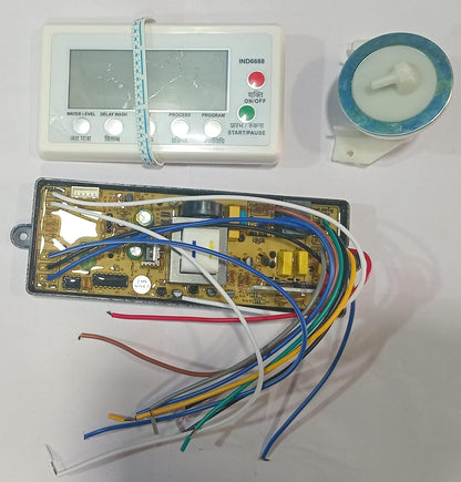 BUY SPARES Universal PCB Control Board for Top Load Washing Machine, IND6688, with LCD Display Panel and Inlet Valve BS1402