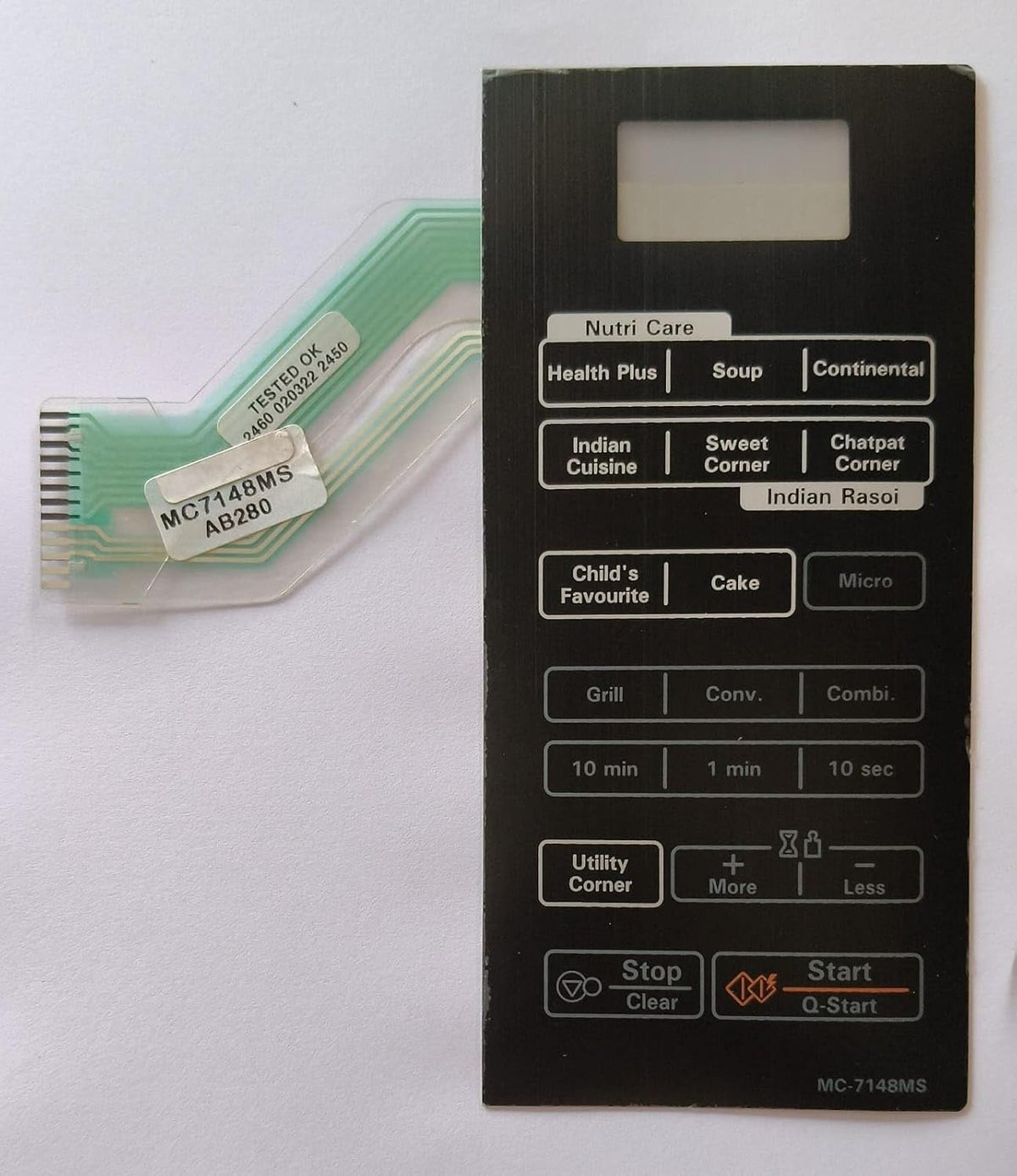 BUY SPARES Microwave Oven Touch Keypad Compatible with LG MC-7148MS, Replacement Control Panel BS1186