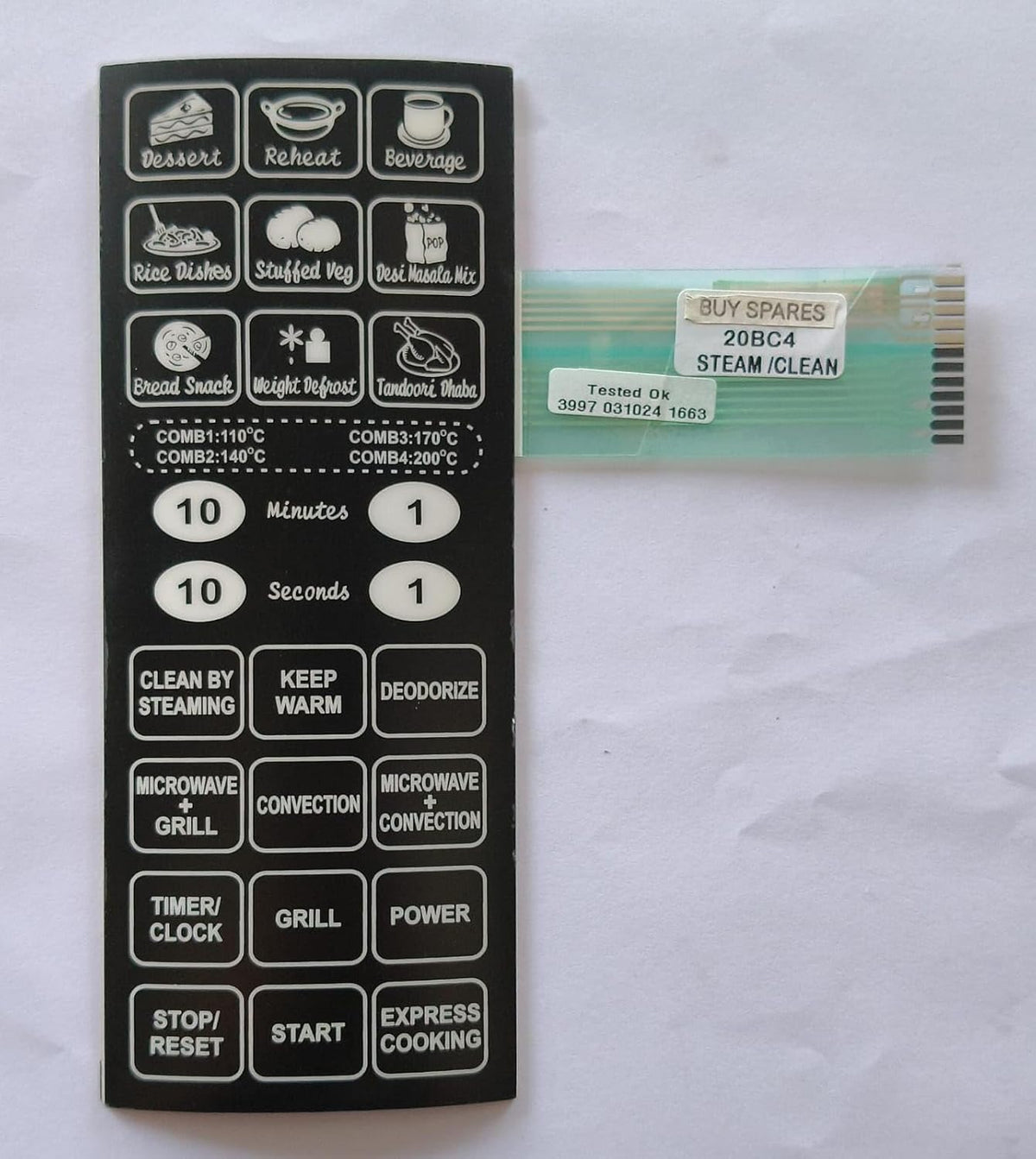Buy Spares Microwave Oven Touch Keypad Compatible with LFB, Steam/Clean, Model 20BC4 BS1031