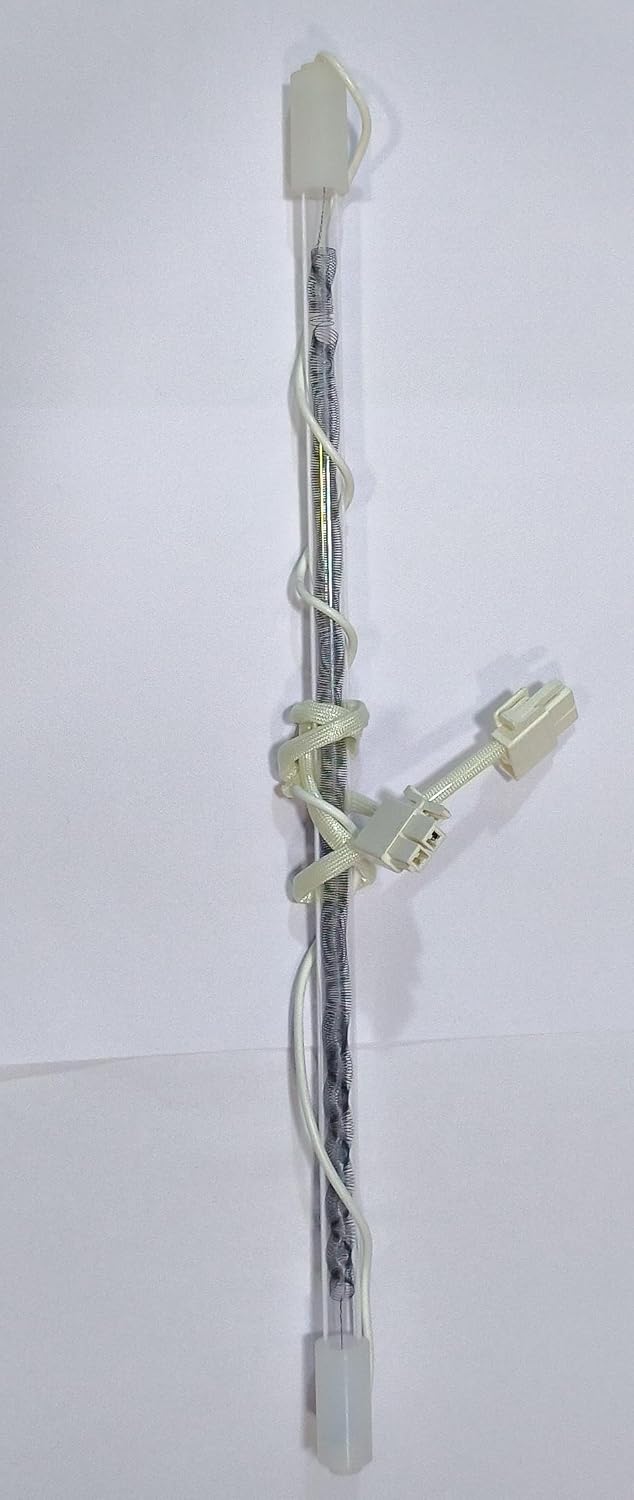 BUY SPARES Refrigerator Defrost Heater, White Transparent, 14 Inch, with Connector Wiring BS1050