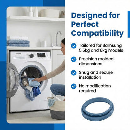 BUY SPARES Front Load Blue Washing Machine Door Boot Gasket Rubber Sleeve, Compatible with Samsung 5.5kg/6kg Models, Leak-Free Performance (Pack of 2 (Blue)) BS1212