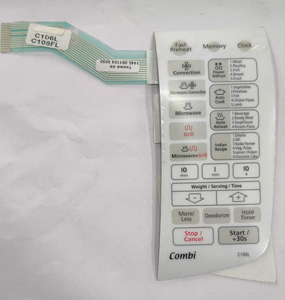 BUY SPARES Microwave Oven Keypad Compatible with Samsung C106L and C106FL, Membrane Control Panel BS1040