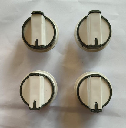 BUY SPARES Washing Machine Control Knob, White and Grey, Set of 4, Compatible with Whirlpool Washing Machines BS1190