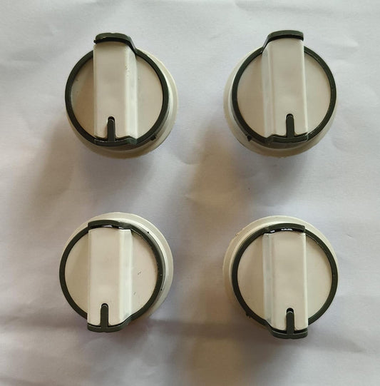 BUY SPARES Washing Machine Control Knob, White and Grey, Set of 4, Compatible with Whirlpool Washing Machines BS1190