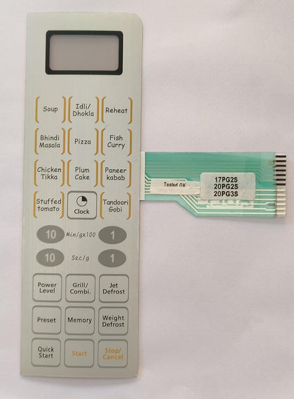 BUY SPARES Microwave Oven Membrane Touch Keypad Compatible with IFBE 17PG2S, 20PG2S, 20PG3S, White BS1062