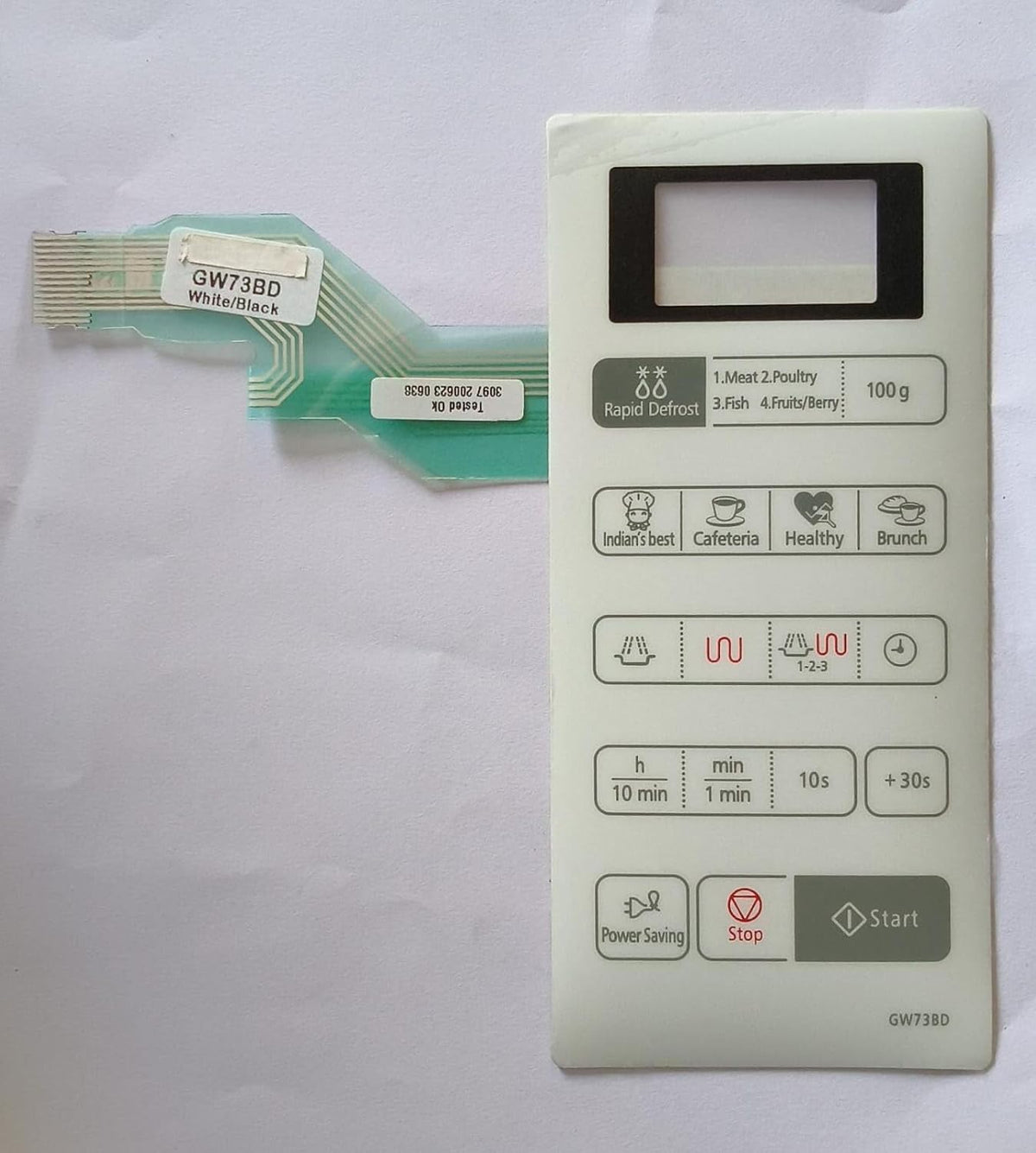 BUY SPARES Microwave Oven Membrane Touchpad Compatible with Samsung GW73BD, White BS1022