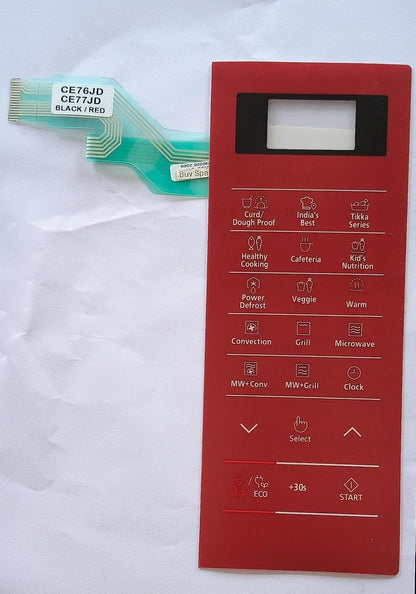 BUY SPARES Microwave Oven Touch Pad, Red, Compatible with Samsung CE76JD, CE77JD BS1346