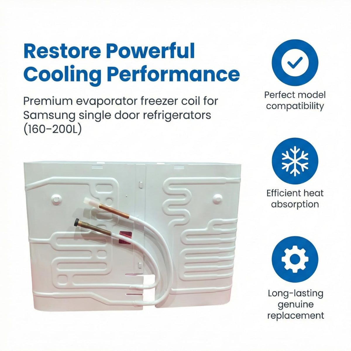 BUY SPARES Refrigerator Evaporator Freezer Coil for Single Door Models compatible for S.a.m.s.u.n.g, 160-200 Ltr, Efficient Cooling Replacement Part BS1003