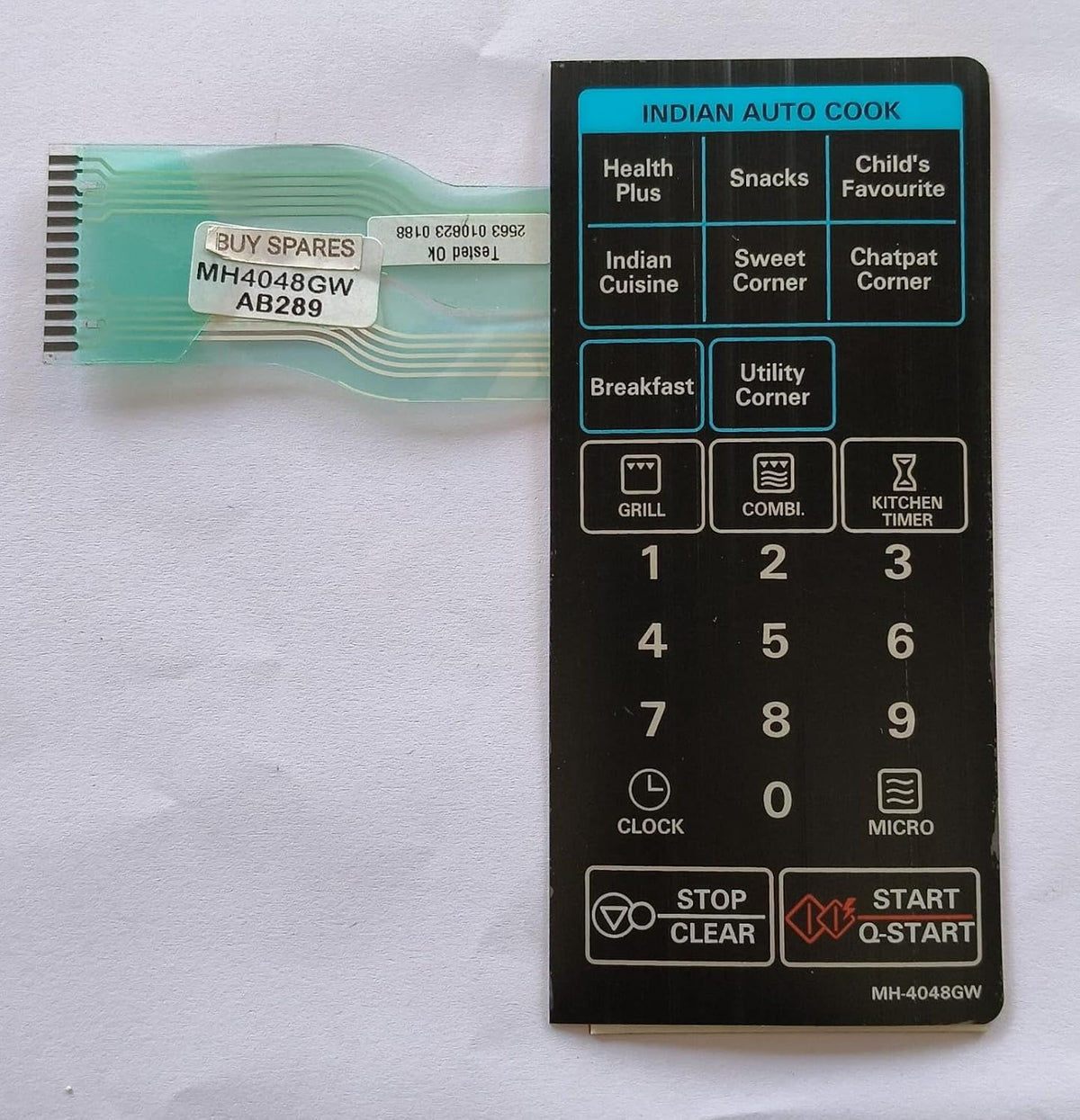 BUY SPARES Microwave Oven Membrane Touchpad Compatible with LG MH4048GW, Indian Auto Cook BS1090
