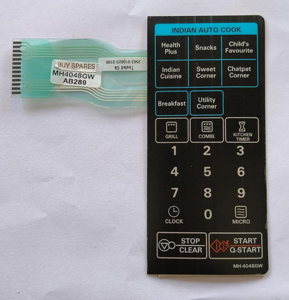 BUY SPARES Microwave Oven Membrane Touchpad Compatible with LG MH4048GW, Indian Auto Cook BS1090