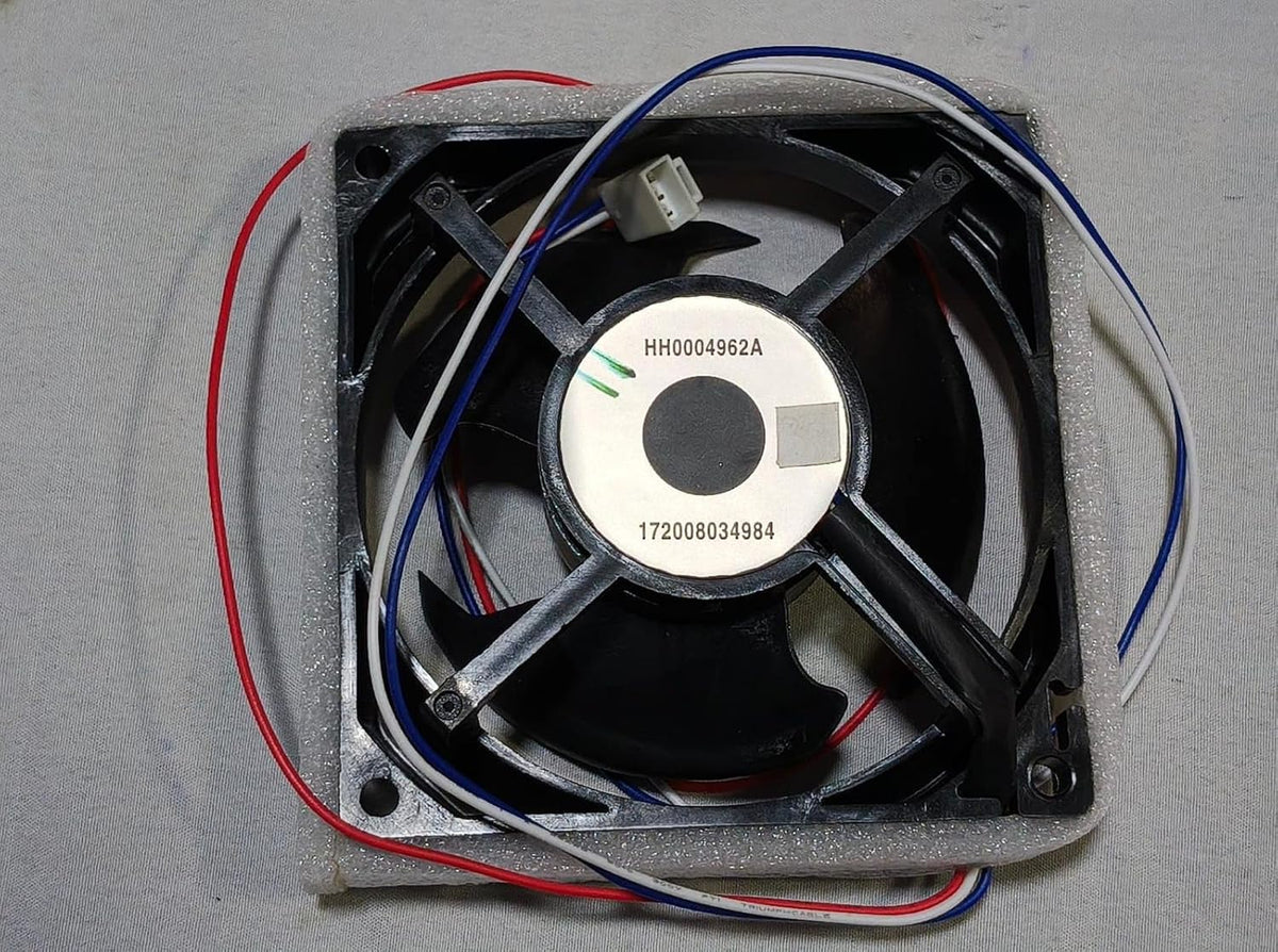 Buy Spares Refrigerator Fan Motor compatible with Haier, 3 Wire, Square, Black, 9x9 cm BS1026