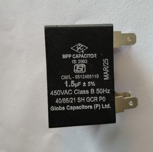 AC Motor Run Capacitor 1.5 MFD,450VAC,4 Pin Type