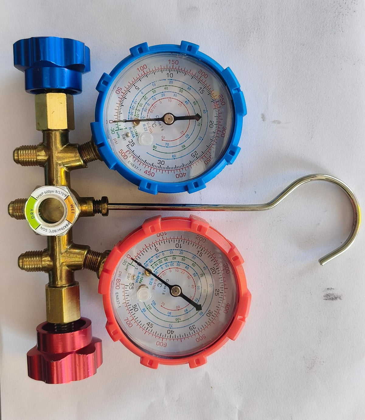 Double Gauge Manifold Set with Charging Hose | AC Refrigerator Refrigeration Service Gauge