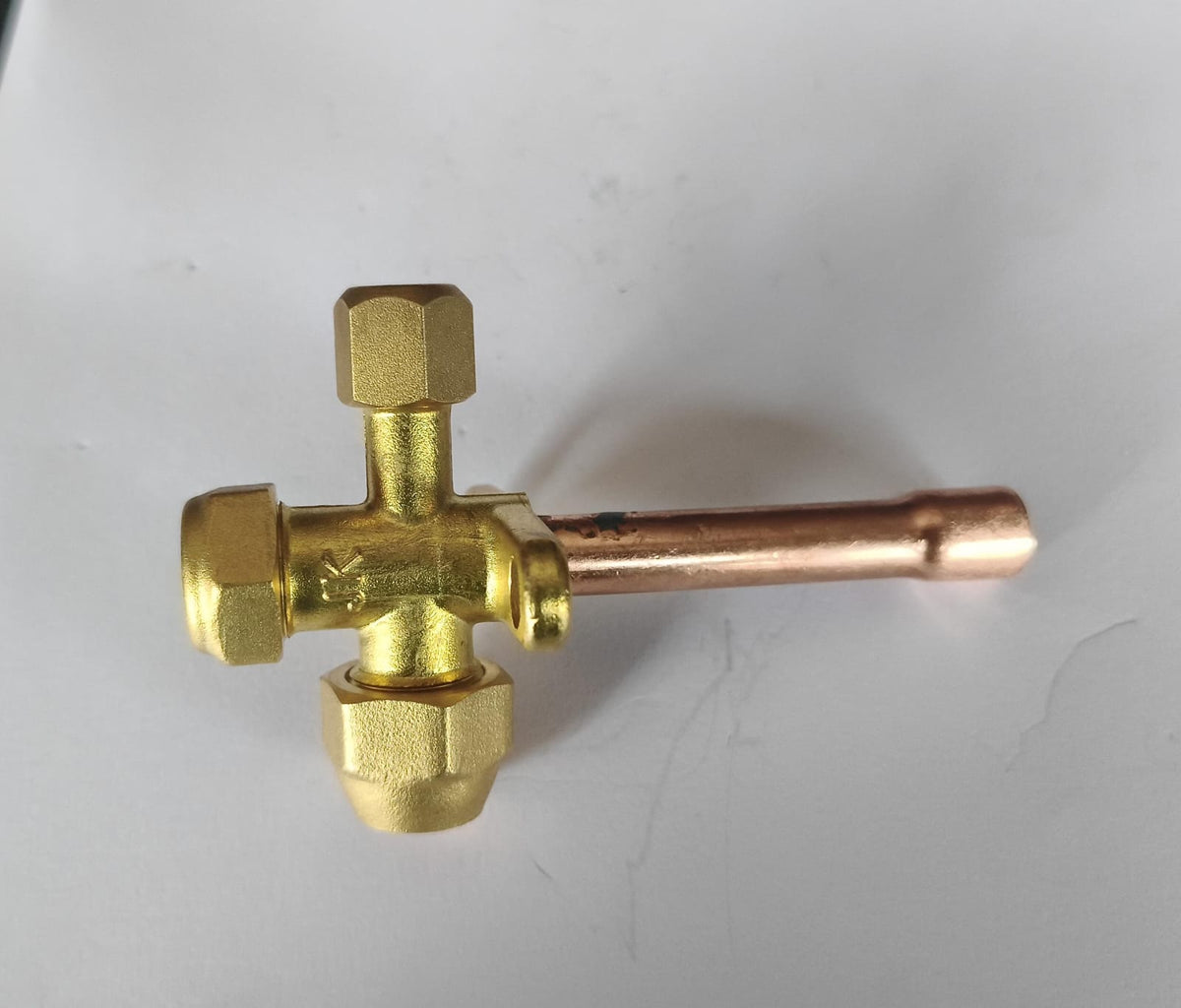 Air Conditioner Stop Valve, Fit for 3/8" OD Copper Tube Size Straight 3 Way Angle Stop Service Valve Fitting for Mini Split AC