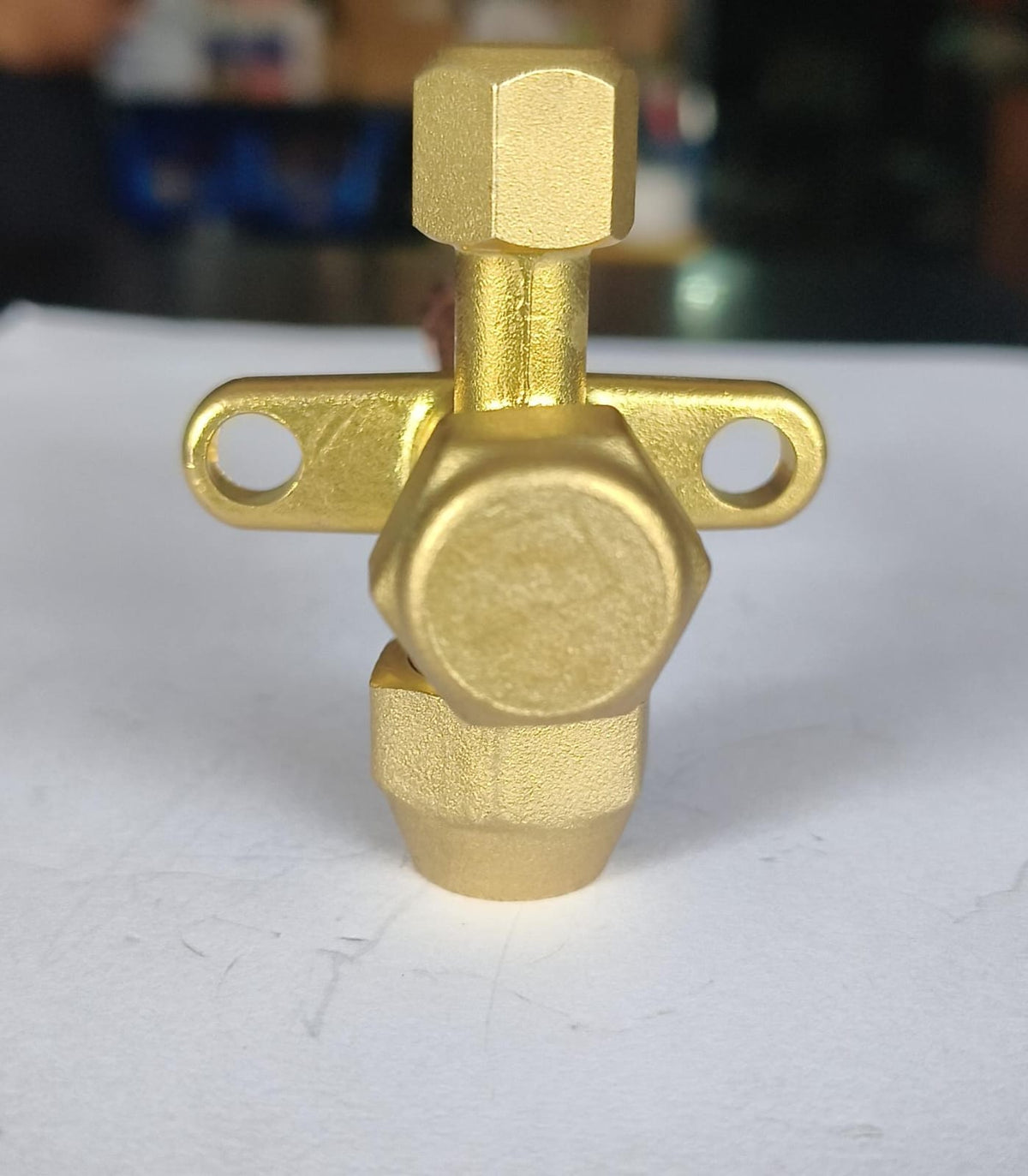 Air Conditioner Stop Valve, Fit for 3/8" OD Copper Tube Size Straight 3 Way Angle Stop Service Valve Fitting for Mini Split AC